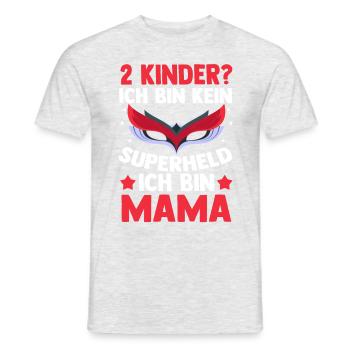 Mama Von 2 Kindern Superheldin - Männer T-Shirt - Grau meliert - Vorne - AI Model Male 178 dark (178cm)