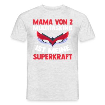 Mom of 2 children - Men's T-Shirt - heather grey - Front - AI Model Male 178 dark (178cm)