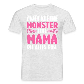 Mama Von 2 Kindern - Männer T-Shirt - Grau meliert - Vorne - AI Model Male 178 dark (178cm)