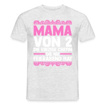 Mom of 2 children - Men's T-Shirt - heather grey - Front - AI Model Male 178 dark (178cm)