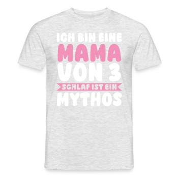 Mama Von 3 Kindern - Männer T-Shirt - Grau meliert - Vorne - AI Model Male 178 dark (178cm)