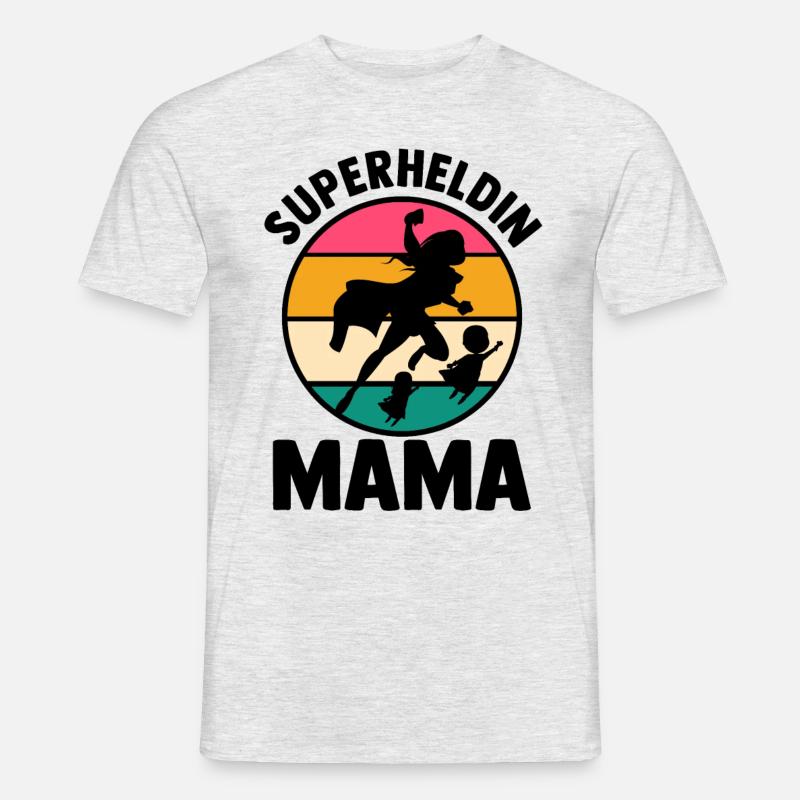 Mutter Superheldin Mama - Männer T-Shirt - Grau meliert