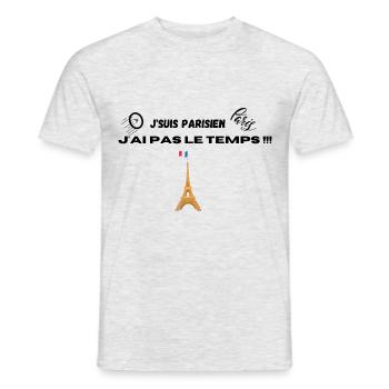 J suis Parisien - T-shirt homme - gris chiné - Devant - AI Model Male 178 dark (178cm)