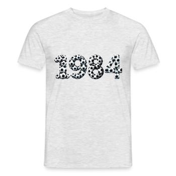 1984 Vintage Fussball - Männer T-Shirt - Grau meliert - Vorne - AI Model Male 178 dark (178cm)