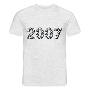2007 Year of birth - Men's T-Shirt - heather grey - Front - AI Model Male 178 dark (178cm)