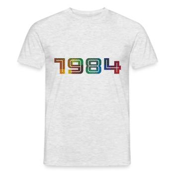 1984 Vintage - Männer T-Shirt - Grau meliert - Vorne - AI Model Male 178 dark (178cm)