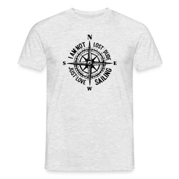 Boussole bateau marin yacht voilier voile - T-shirt homme - gris chiné - Devant - AI Model Male 178 dark (178cm)