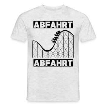 Abfahrt Abfahrt Achterbahn Freizeitpark T-Shirt - Männer T-Shirt - Grau meliert - Vorne - AI Model Male 178 dark (178cm)