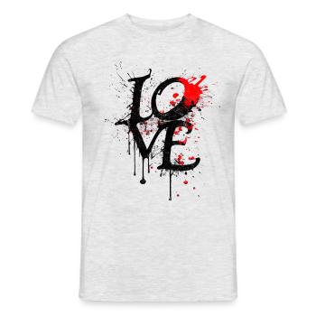 Love love - Men's T-Shirt - heather grey - Front - AI Model Male 178 dark (178cm)