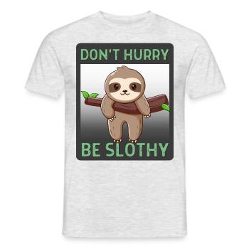Don't Hurry Be Slothy - Men's T-Shirt - heather grey - Front - AI Model Male 178 dark (178cm)
