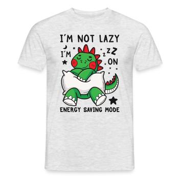 Ich liebe Dinosaurier - Schlafender T-Rex animiert - Männer T-Shirt - Grau meliert - Vorne - AI Model Male 178 dark (178cm)