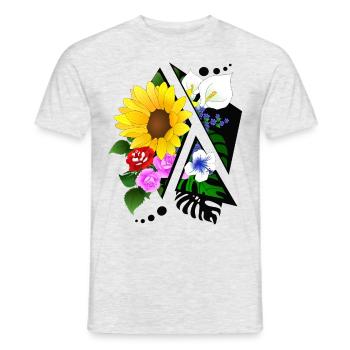 Blumen Arrangement abstrakt zerschnitten - Männer T-Shirt - Grau meliert - Vorne - AI Model Male 178 dark (178cm)
