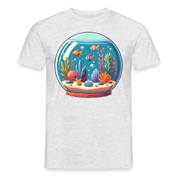 Aquarium - Men's T-Shirt - heather grey - Front - AI Model Male 178 dark (178cm)