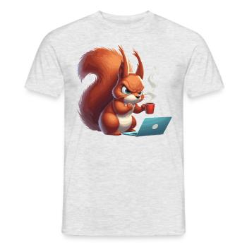 Travail d’écureuil - T-shirt homme - gris chiné - Devant - AI Model Male 178 dark (178cm)