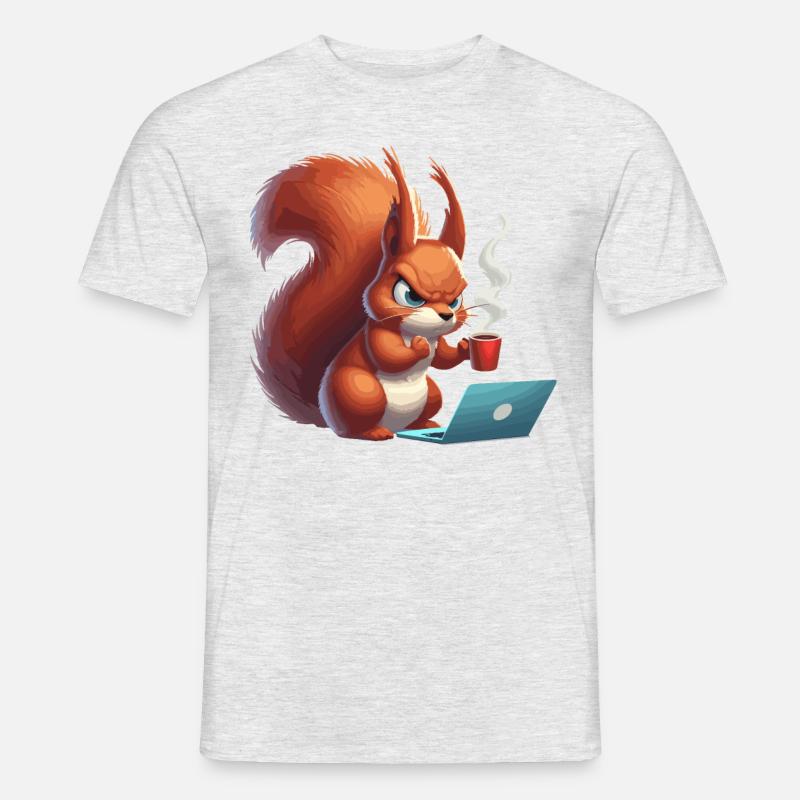 Eichhörnchen Arbeit - Männer T-Shirt - Grau meliert