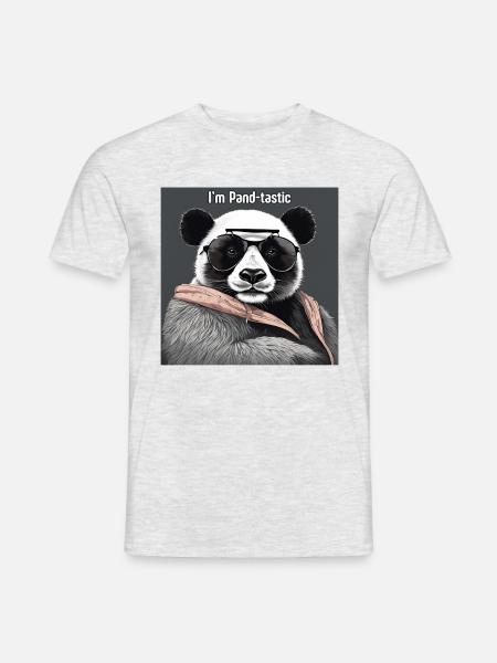 I'm Pand-tastic - Männer T-Shirt - Grau meliert