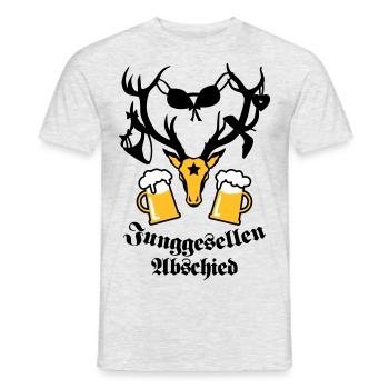 Hirsch JGA beer one 3c b - Men's T-Shirt - heather grey - Front - AI Model Male 178 dark (178cm)