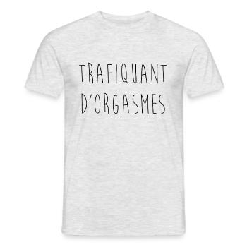 orgasmic trafficker - Men's T-Shirt - heather grey - Front - AI Model Male 178 dark (178cm)