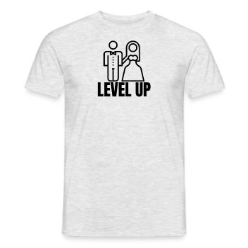 LEVEL UP 1 - Men's T-Shirt - heather grey - Front - AI Model Male 178 dark (178cm)