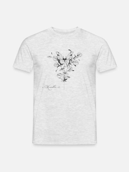 2 Korinther 5,17 ,ButterflyFlower - Männer T-Shirt - Grau meliert