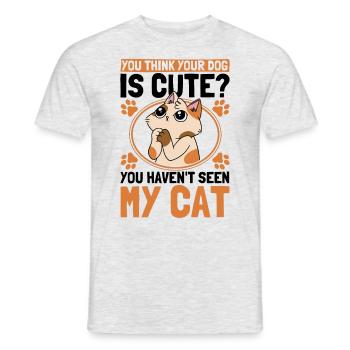 Cats Cat Owner Pet Animals Gift - Men's T-Shirt - heather grey - Front - AI Model Male 178 dark (178cm)