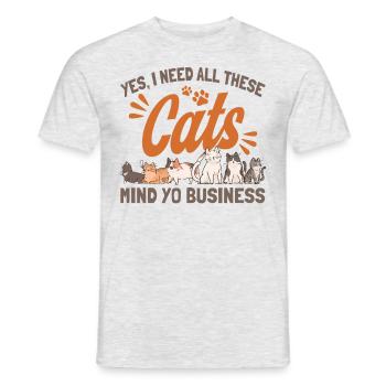 Cats Cat Owner Pet Animals Gift - Men's T-Shirt - heather grey - Front - AI Model Male 178 dark (178cm)