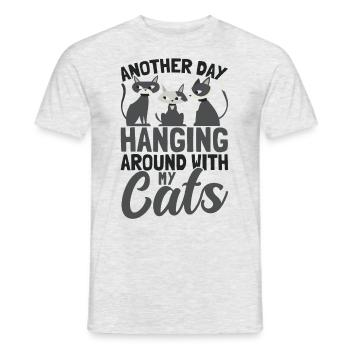 Cats Cat Owner Pet Animals Gift - Men's T-Shirt - heather grey - Front - AI Model Male 178 dark (178cm)