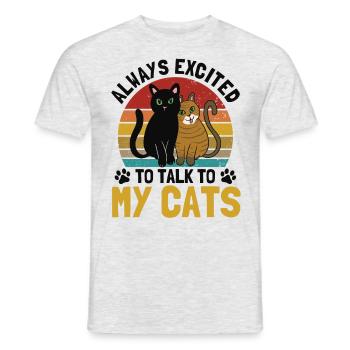 Cats Cat Owner Pet Animals Gift - Men's T-Shirt - heather grey - Front - AI Model Male 178 dark (178cm)