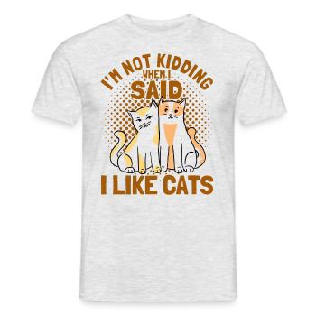 Cats Cat Owner Pet Animals Gift - Men's T-Shirt - heather grey - Front - AI Model Male 178 dark (178cm)