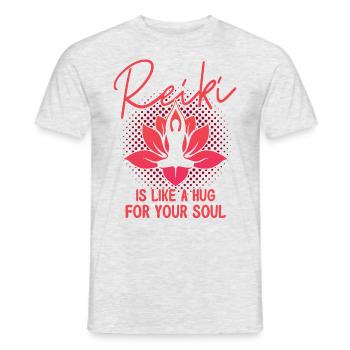 Reiki Symbol Reiki Meister Reiki Kristall Geschenk - Männer T-Shirt - Grau meliert - Vorne - AI Model Male 178 dark (178cm)