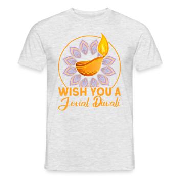 Diwali Hindus Sikh Fest der Lichter Geschenk - Männer T-Shirt - Grau meliert - Vorne - AI Model Male 178 dark (178cm)