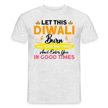 Diwali Hindus Sikh Fest der Lichter Geschenk - Männer T-Shirt - Grau meliert - Vorne - AI Model Male 178 dark (178cm)