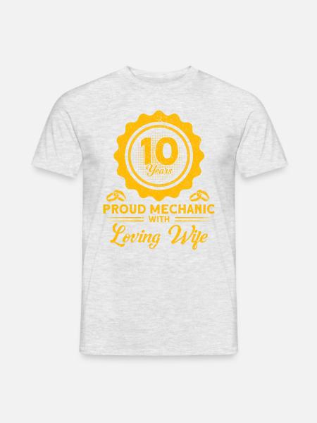 Rosenhochzeit 10 Jahre Ehe Geschenk - T-shirt herr - gråmelerad