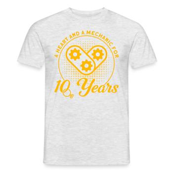 Rose Wedding 10 Years Marriage Gift - Men's T-Shirt - heather grey - Front - AI Model Male 178 dark (178cm)