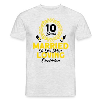 Rosenhochzeit Liebevollster Elektriker Geschenk - Männer T-Shirt - Grau meliert - Vorne - AI Model Male 178 dark (178cm)
