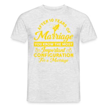Rosenhochzeit Nach 10 Jahren Ehe Geschenk - Männer T-Shirt - Grau meliert - Vorne - AI Model Male 178 dark (178cm)