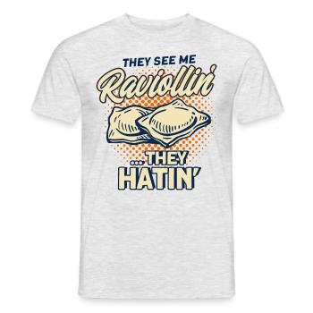 Noodles Noodle Lover Ravioli Cadeau - T-shirt homme - gris chiné - Devant - AI Model Male 178 dark (178cm)
