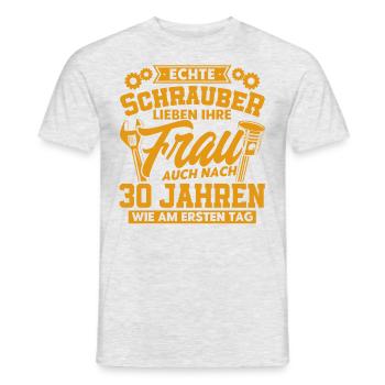 Perlenhochzeit Ehepaar 30. Hochzeitstag Geschenk - Männer T-Shirt - Grau meliert - Vorne - AI Model Male 178 dark (178cm)