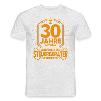 Perlenhochzeit Ehepaar 30. Hochzeitstag Geschenk - Männer T-Shirt - Grau meliert - Vorne - AI Model Male 178 dark (178cm)