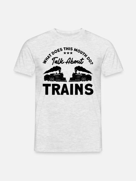 Modellbahn Zug Lokomotiven Geschenk - Männer T-Shirt - Grau meliert