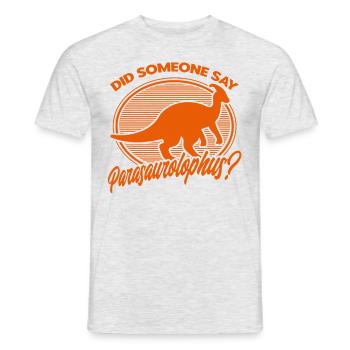 Parasaurolophus Dinosaur Lover Gift - Men's T-Shirt - heather grey - Front - AI Model Male 178 dark (178cm)