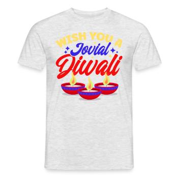 Diwali Hindus Sikh Fest der Lichter Geschenk - Männer T-Shirt - Grau meliert - Vorne - AI Model Male 178 dark (178cm)