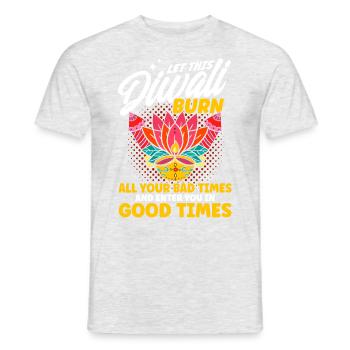 Diwali Hindus Sikh Fest der Lichter Geschenk - Männer T-Shirt - Grau meliert - Vorne - AI Model Male 178 dark (178cm)