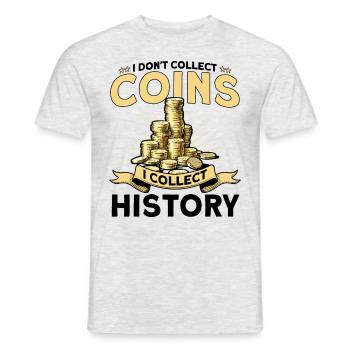 Collection de pièces Je collectionne l’histoire Cadeau - T-shirt homme - gris chiné - Devant - AI Model Male 178 dark (178cm)