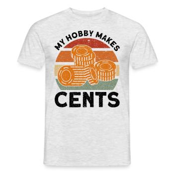 Collectionner des pièces Mon passe-temps jette des cents sur le cadeau - T-shirt homme - gris chiné - Devant - AI Model Male 178 dark (178cm)