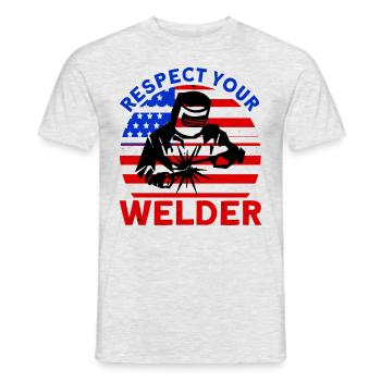 Soudeur SOUDEUR USA Cadeau patriotique - T-shirt homme - gris chiné - Devant - AI Model Male 178 dark (178cm)