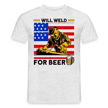 Soudeur SOUDEUR USA Cadeau patriotique - T-shirt homme - gris chiné - Devant - AI Model Male 178 dark (178cm)