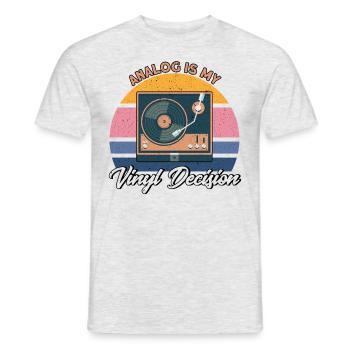 Disque vinyle LP Collector Cadeau - T-shirt homme - gris chiné - Devant - AI Model Male 178 dark (178cm)