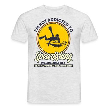 Spearfisher Relation de lance très engagée - T-shirt homme - gris chiné - Devant - AI Model Male 178 dark (178cm)