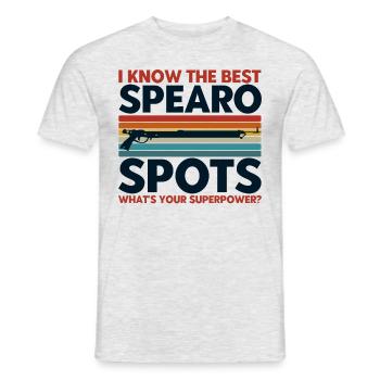 Spearfishers The Best Spearfisher Spots - Men's T-Shirt - heather grey - Front - AI Model Male 178 dark (178cm)